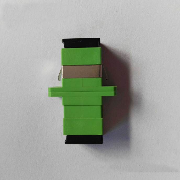 SC APC 光ファイバアダプタ単芯緑色のプラスチック製 フランジ